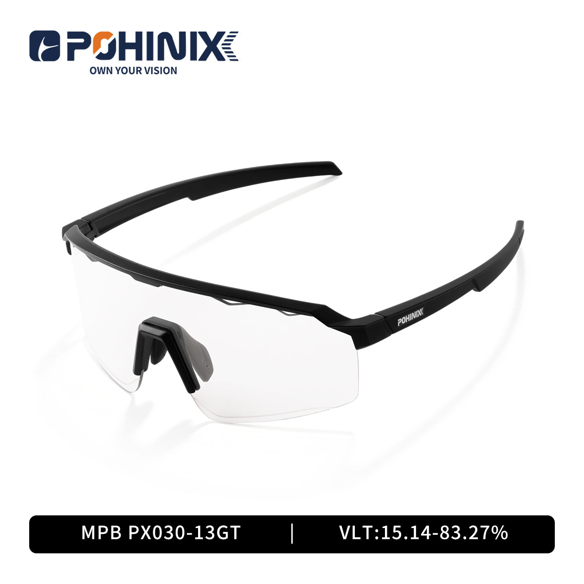 MPB sunglasses with black frames and clear lenses